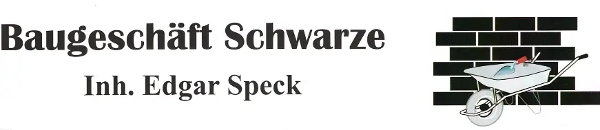 Baugeschäft Schwarze, Edgar Speck: Ziegel, Schubkarre, Küchengestaltung.